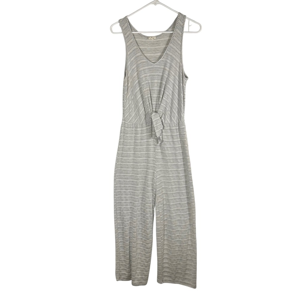 Caution To The Wind Womens Grey Textured Knit Wide Leg Jumpsuit Medium F4818-GM